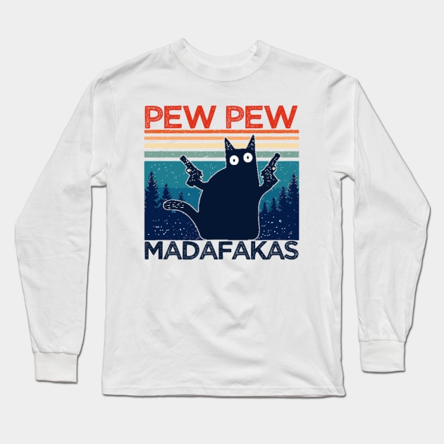Pew Pew Cat Long Sleeve T-Shirt by CRE4TIX